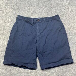 Lands End Shorts Mens Size 36 Navy Blue Chino Traditional Fit Cotton Stretch